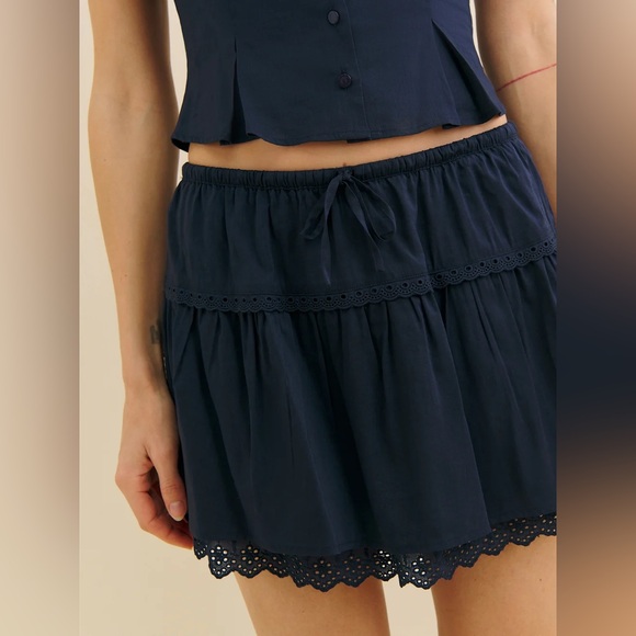 Reformation Valetta Two Piece In Navy, brand new, never worn, no flaws. - Picture 3 of 16